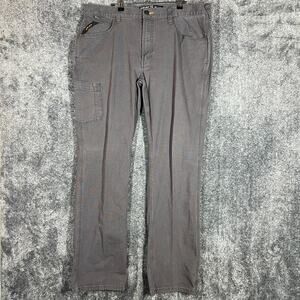 Ariat Rebar M4 Pants Mens 38x34 Gray Relaxed Straight Work Cotton Outdoors